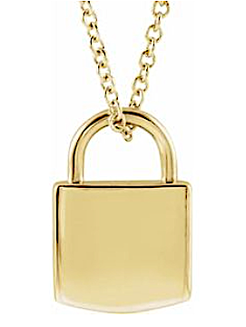 14K Engravable Lock Necklace - KAIT TYLER 